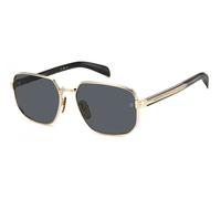 DAVID BECKHAM Uomo DB 7121/G/S RHL/IR Occhiali da sole Metallo Oro / Nero Grigio Squadrata