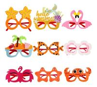 Occhiali da sole del partito hawaiano, occhiali da sole per feste - 9x Beach Pool Decoration Occhiali da sole,Funzionalità di novità a tema divertente scherzare occhiali hawaiani per crociera, campegg