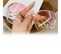 Occhiali da sole Diamond da donna, design umanizzato del nasello con funzione di protezione UV, adatti per l'ombra all'aperto(Pink,13.8 * 5.7cm)