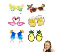 Occhiali da Sole Divertenti,6 Pezzi Occhiali da Festa Hawaiani, Occhiali da Sole Hawaii Divertenti-Set di Occhiali, Accessori per Party Tropicali, Occhiali da Festa Originali per Spiaggia e Carnevale