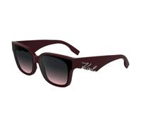 Karl Lagerfeld Donna KL6161S 601 Occhiali da sole Acetato Bordeaux Grigio Squadrata Normale Sfumato
