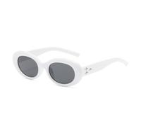 Occhiali da sole donna uomo piccolo ovale tendenza Sutra semplice casual e retrò occhiali UV400, bianco, Taglia unica