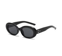 Occhiali da sole donna uomo piccolo ovale tendenza Sutra semplice casual e retrò occhiali UV400, Nero , Taglia unica