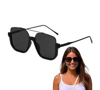 Occhiali Da Sole Donne - Occhiali Da Sole Alla Moda Vintage Summer | Occhiali Da Sole A Doppio Ponte, Occhiali Da Sole Protezione UV Ponti Doppi -eye Protezione Per Le Donne, Nero , Se référer au