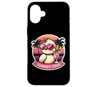 Occhiali da sole estivi con pulcino tropicale vacanza spiaggia carino Custodia per iPhone 16 Plus