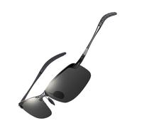 Occhiali da sole fotocromatici | da guida polarizzate con UV400 e protezione dagli sguardi | Gli uomini polarizzano gli occhiali da sole con metallico lune sportive | L, Nero , Se référer