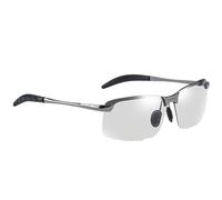 Occhiali da sole fotocromatici | da guida polarizzate con UV400 e protezione dagli sguardi | Gli uomini polarizzano gli occhiali da sole con metallico lune sportive | L, Pistola grigia