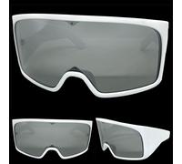 Occhiali Da Sole Futuristici A Rete Oversize Con Montatura Bianca Enorme