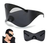 Occhiali da sole Futuristici,Occhiali Alieno,Occhiali da sole in Stile Avvolgente,per uomo donna oversize avvolgente scudo moda maschera chic occhiali da sole sfumature per uomo donna oversize
