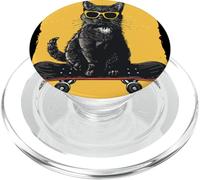 Occhiali da sole Gatto su uno skateboard per un giro alla moda PopSockets PopGrip per MagSafe
