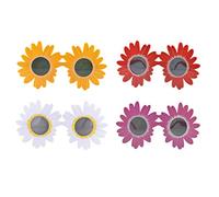 Occhiali Da Sole Girasole Hawaii Per Feste Divertenti, 4 Pezzi Occhiali Props Per Decorazioni Di Ballo E Party, Assortiti (Rosso, Giallo, Bianco, Rosa)