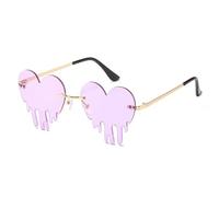 Occhiali da sole gocciolanti a forma di cuore per donne e adolescenti alla moda occhiali per eventi musicali festival ed eventi notturni eleganti occhiali da spiaggia