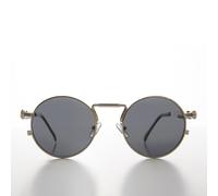 Occhiali Da Sole Goth Steampunk Rotondi In Argento Con Lenti Grigie - Ivan