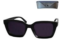 Occhiali da sole graduati da lettura neri UV400, 2 forme con custodia | Due montature nere in plastica: quadrata 141 mm e Cat Eye 137 mm, con lenti scure UV400 e custodia inclusa