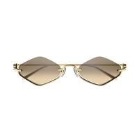 Gucci Donna Gucci GG1604S 003 Occhiali da sole Metallo Oro Arancione Geometrica