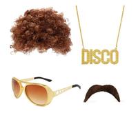 Occhiali da Sole Hippie annI 50/60/70, Marrone | Retrò, Set di Accessori per Travestimento, mossi, Feste a Tema, Cosplay, Spettacoli Teatrali