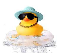 Occhiali da Sole in , Decorazioni per cruscotto auto Duck in , Ornamenti di con Cappello da Sole, Occhiali da sole, Collana, Anello di nuoto