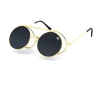 Occhiali da sole KISS® PREMIUM mod.PICCADILLY uomo donna FLIP-UP tondi STEAMPUNK