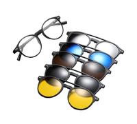 Occhiali da sole magnetici - Set PC TR da 5,47 pollici | Lenti intercambiabili - design magnetico comodo, portatile, innovativo per il contorno del viso, perfetto per un utente, blu, Se référer au
