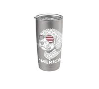Occhiali da sole "Merican" con cane con bandiera Merica 4 luglio 250 anni Bicchiere termico in acciaio inox doppia parete