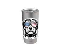 Occhiali da sole "Merican" con cane con bandiera Merica 4 luglio 250 anni Bicchiere termico in acciaio inox doppia parete