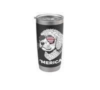 Occhiali da sole "Merican" con cane con bandiera Merica 4 luglio 250 anni Bicchiere termico in acciaio inox doppia parete