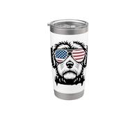 Occhiali da sole "Merican" con cane con bandiera Merica 4 luglio 250 anni Bicchiere termico in acciaio inox doppia parete