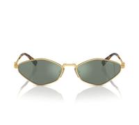 Miu Miu Donna Miu Miu MU 56ZS 5AK04M Occhiali da sole Metallo Oro Verde Geometrica Normale