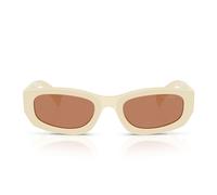 Miu Miu Donna Miu Miu MU B04S 21D90Q Occhiali da sole Acetato Bianco Marrone Geometrica Normale