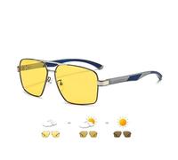 occhiali da sole Occhiali da sole fotocromatici intelligenti Occhiali da sole polarizzati for la visione notturna da donna Occhiali da guida antiriflesso UV400 (UN) ( Colore : Gun Silver-Yellow )