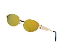 Occhiali da sole ovali alla moda montatura in metallo occhiali alla moda accessori moda spiaggia vacanza occhiali da sole, c, taglia unica