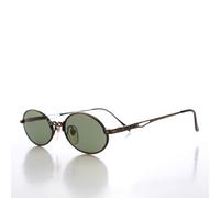 Occhiali Da Sole Ovali Eleganti In Rame Anni '90 Con Lenti Verdi - Fairburn