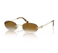 Occhiali da sole ovali retrò piccoli per donne e uomini, 2025 alla moda alla moda anni '90 Y2K occhiali da sole firmati Sunnies, Montatura dorata-lenti marroni sfumate, S