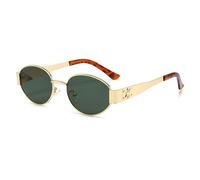 Occhiali da sole ovali UV400 con montatura in metallo per uomini e donne alla moda