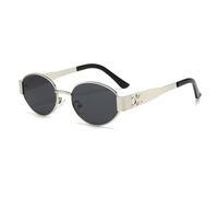 Occhiali da sole ovali UV400 con montatura in metallo per uomini e donne alla moda, C2, 152*140*42mm