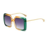 Occhiali da sole oversize a doppio colore sfumato per le donne sfumature di moda UV400 Punk Uomini Occhiali da sole, giallo verde grigio 2026