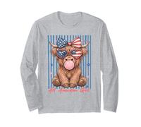 Occhiali da Sole Patriotic Highland Cow Pink Bubble Maglia a Manica