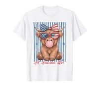 Occhiali da Sole Patriotic Highland Cow Pink Bubble Maglietta