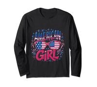 Occhiali da sole Patriotic USA Flag Shades American Girl Donna Te Maglia a Manica
