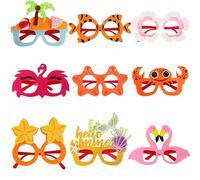 Occhiali da sole per festa, occhiali da sole del partito hawaiano,9x occhiali da sole per feste in piscina decorazione | Strawty Glasses per la crociera da campeggio Hawaiian Beach da campeggio hawaia