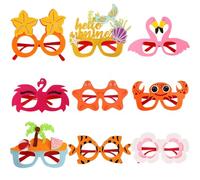 Occhiali da sole per feste, occhiali da sole per feste per adulti, 9x piscina decorazione della spiaggia occhiali da sole - fantastici gas hawaiani a tema divertente per crociere, campeggio,