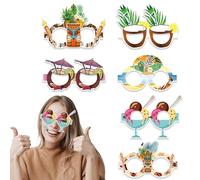 Occhiali da sole per feste tropicali, per feste hawaiane, 6 paia di occhiali hawaiani, di scena, divertenti feste per bambini, da spiaggia per piscine, cabine fotografiche req