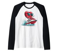 Occhiali da Sole per San Valentino Jet Ski Heart Jet Ski Maglia con Maniche Raglan