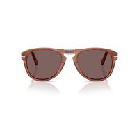 Persol Occhiali da sole uomo Po0714sm Steve McQueen Aviator, Terra Di Siena/Viola, 54 mm