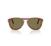 Persol Occhiali da sole uomo Po0714sm Steve McQueen Aviator, Terra Di Siena/Verde Polarizzato, 54 mm