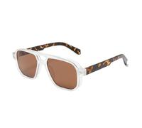 Occhiali da sole pilota a doppio raggio UV400 Occhiali da sole for il commercio estero Uomini e donne Moda retrò(C4transparent/leopardprint/tea)