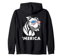 Occhiali da Sole Pitbull Terrier 4 luglio Merica Felpa con Cappuccio