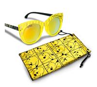 Occhiali da sole Pokemon Pikachu, eleganti, comodi e durevoli, con protezione UV, con custodia morbida, licenza ufficiale, Giallo, 51 mm