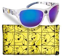 Occhiali da sole Pokemon Pikachu, eleganti, comodi e durevoli, con protezione UV, con custodia morbida, licenza ufficiale, bianco, 51mm