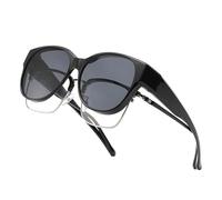 Occhiali da sole polarizzati, alla moda, con blocco UV, leggeri, antiriflesso, UV400, per golf, spiaggia, sport, ciclismo, corsa, guida, , Nero brillante., Refer to description